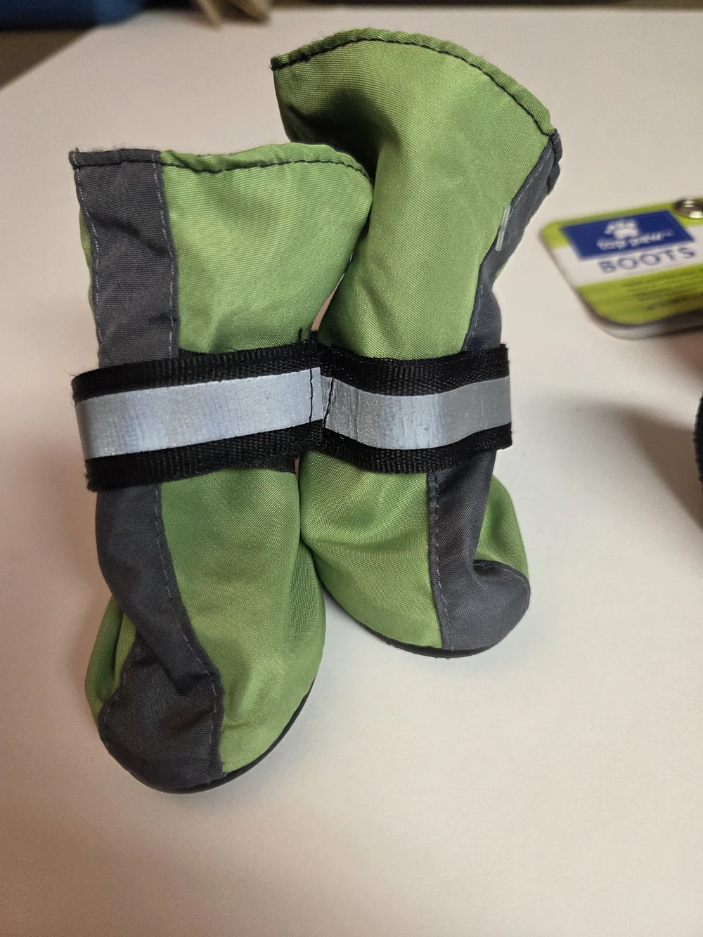 Top Paw Green Reflective Dog Boots with Black Soles